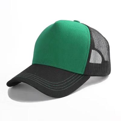 China Free Sample COMMON Wholesale White 5 Panel Sports Green Bulk Trucker Mesh Hat Cap Curved Bill for sale