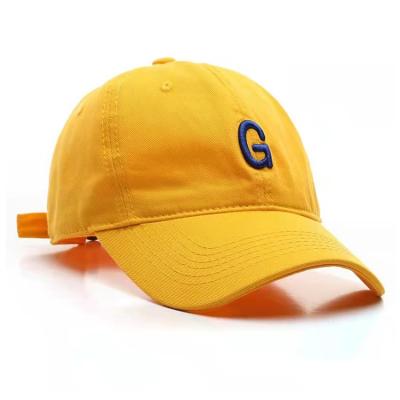 China Wholesale Custom JOINT 3D Embroidered Embroidery Cotton Yellow Baseball Cap Hats For Sports for sale