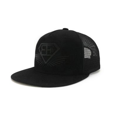 China Black Trucker Mesh Caps Custom Snapback Hip Hop 5 Panels JOINT Wholesale High Quality Embroidery 3D Caps for sale