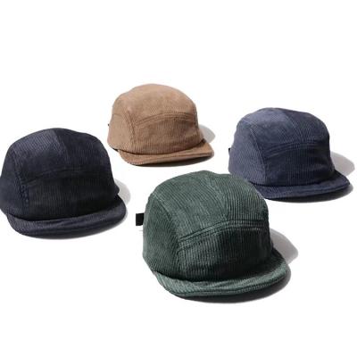 China COMMON New Arrival OEM Custom Unstructured Corduroy 5 Panel Hat Strapback Hats For Men for sale