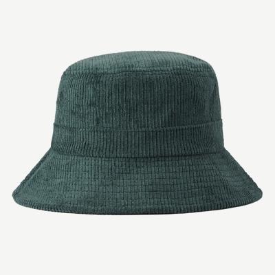 China Cheap ECO 17Years Custom Factory Plain Logo Green Corduroy Wide Brim Bucket Hat Hats for sale