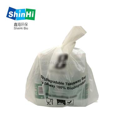 China Factory Shopping Biodegradable Bioplastic T-shirt Compostable Plastic Bag Can Customized for sale