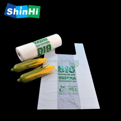 China Organic Pure Vegetable Cornstarch Fruit Shopping Biodegradable Plastic Bags for sale