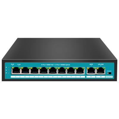 China Port Sailsky 8 POE POE Switch with 2 gigabit RJ45 POE812 port uplink poe network switch for sale