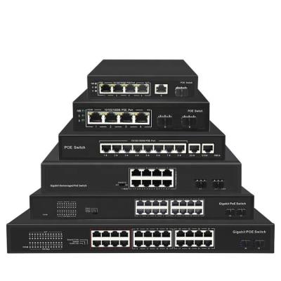 China POE Switch 4 OEM / ODM PoE unmanaged 8 16 24 port gigabit poe switches for sale