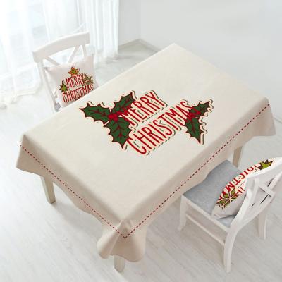 China 100% Tablecloth , Oilproof Digital Printed Polyester 3D Woven Cheap Christmas Decorative Table Cover for sale