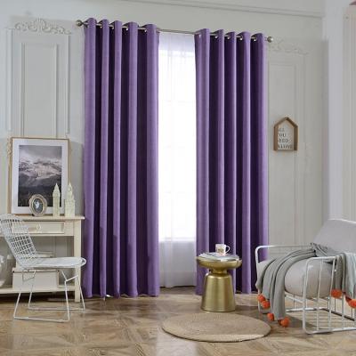 China Blackout Polyester Style Purple European Curtains For Living Room Window Curtain for sale