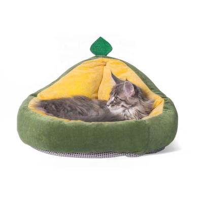 China Selling Calmy Fluffy Calmy Removable Polyester Warm Breathable Warm Green Cat Pet Beds for sale