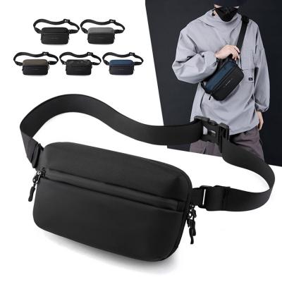 China Water Proof Fashion Travel Black Simple Outdoor Men's Waist Cross - Body Bag Adjustable Strap Cross - Body Pussy Pack for sale