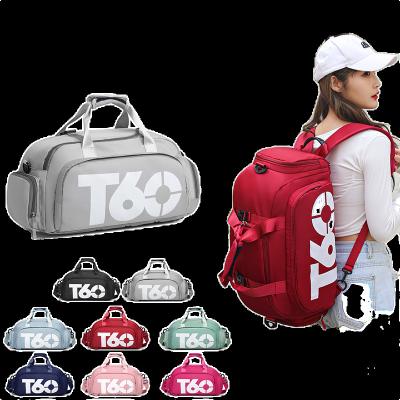 China Fashion Logo Unisex Large Capacity Waterproof Custom Sports Fitness Duffle Backpack Weekend Gym Travel Duffel Bag With Shoes Compartment for sale