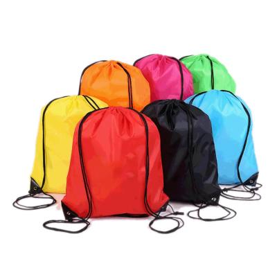 China Waterproof Polyester Drawstring Backpacks Custom Reusable Grocery Polyester Drawstring Tote Shopping Bags With Custom Logos for sale