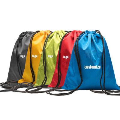 China Wholesale Custom Logo Polyester Drawstring Backpack Promotional Good Quality Drawstring Bags Waterproof for sale