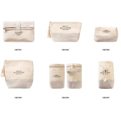 China Private Label Logo Mini Toiletry Cotton Pouch Canvas Cosmetic Bag Custom Wholesale Recycled/Eco-friendly Canvas For Travel With Zipper for sale