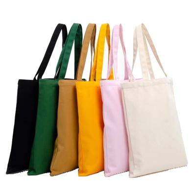 China Reusable Customizable Custom Plain Canvas Solid Color Size Cotton Canvas Shopping Bag Tote Bag Canvas Shoulder Bag for sale