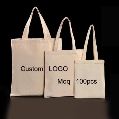 China OEM ODM Custom Printed Eco Recycled Blank Single Organic Cotton Canvas Shopping Bag Eco-Friendly Tote Bag With Logo for sale