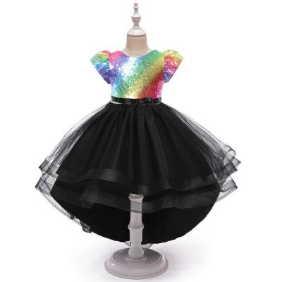 China 2021 new fashion breathable children dress girls tail dress sequin costumes for sale