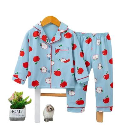 China Children casual home service suits medium and small children cartoon pajamas cotton autumn suits 1-9 years old for sale