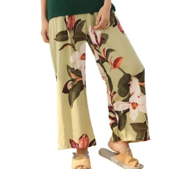 China QUICK DRY woman plus size wide-leg pants cotton pregnant women wear lady summer pajamas thin outdoor long pants for sale