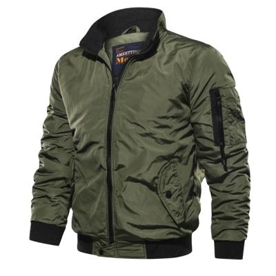 China New style men's waterproof border jacket men's casual solid color collar flight casual comic jacket for sale