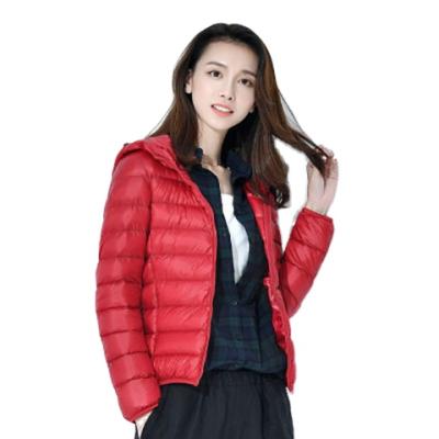 China Women plus size down jacket 2021 new fashion thin warm thick thin lightweight short white duck down jacket for sale