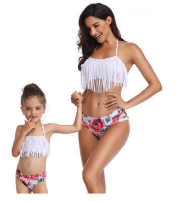 China European and American fringed direct sales of new Amazon split factory breathable parent-child swimsuit for sale