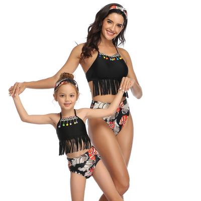 China European and American fringed direct sales of new Amazon split factory breathable parent-child swimsuit for sale