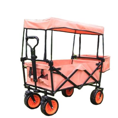 China AIMOYU High Performance Trolley Portable Folding Camping Wagon for Outdoor Travel Garden Picnic with Handbrake and Canopy for sale