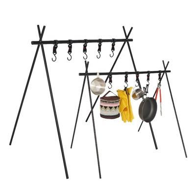 China AIMOYU Outdoor Cookware Rack Triangle Pot Camping Alu Tool Ally Storage Rack Foldable Hanging Hook Hanger Large 101*80*101.5cm/76.5*60*69cm for sale