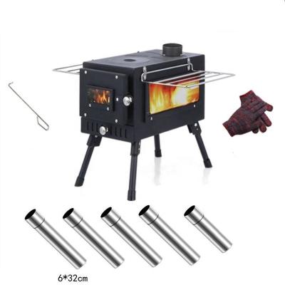 China AIMOYU Folding Wood Stove Stainless Steel Cast Iron Heating Tent Outdoor Camping Stove Ultra Light Hiking Stove for sale