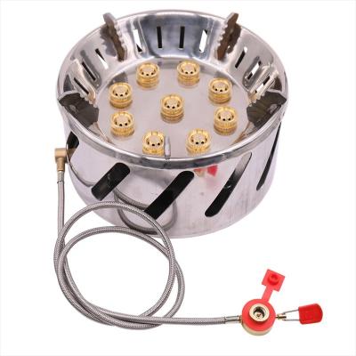 China variable section air & AIMOYU Gas Flow Meters Factory Direct Sales High Power Nine Eyes Outdoor Camping Stove 9 Heads Nine Cores Volcano Furnace Gas Stove Burner for sale