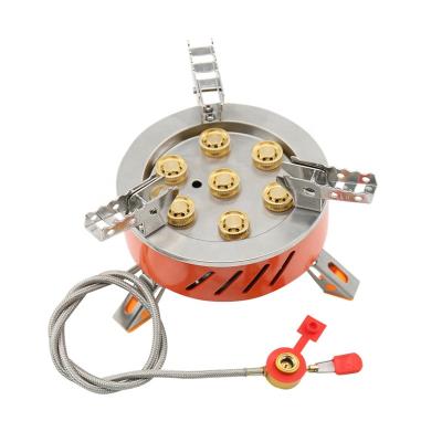 China Self-driving camping stove high power 7 hole outdoor stove AIMOYU outdoor stove seven head for sale