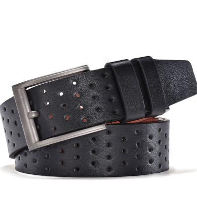 China Fashionable PU belt artificial leather buckle pin hole ALLOY flower style manufacturers selling men and women wholesale for sale