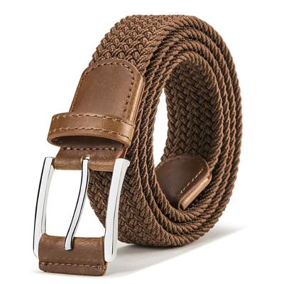 China New men's elastic woven belt polyester/cotton, casual women's canvas elastic belt, Korea version of the belt belt with a needle buckle for sale