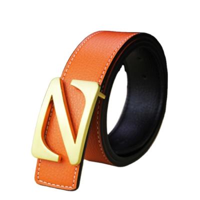 China Men's and women's men's leather belt men's neutral/both Korean fashion fashion men's belt smooth buckle boys belt white thin beltzPant male for sale