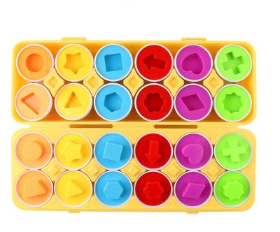 China Funny Childhood Educational Simulation Eggs Puzzle Toy Early Education Simulation Toy Number Shape Recognition Egg Set Kid Montessori Gift Toy for sale