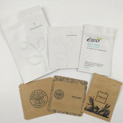 China Recycled Materials Eco Friendly Compostable Snack Bar Tea Powder Packaging Bags Cornstarch PLA Custom Printed Biodegradable Craft Paper Bag for sale