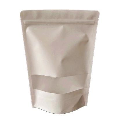 China Eco Friendly Moisture Proof See Through Self Seal Kraft Paper Tea Packaging Bags Dried Food Snacks Fruits Doypack With Window for sale