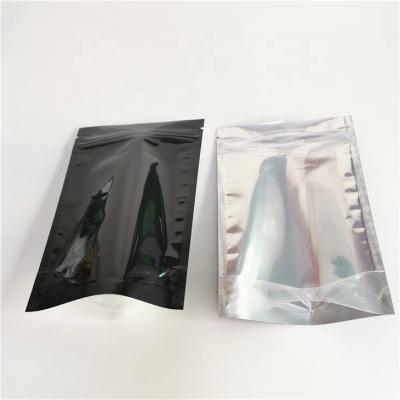 China Low MOQ moisture proof and in stock glossy finish black color mylar bag for 7g for sale