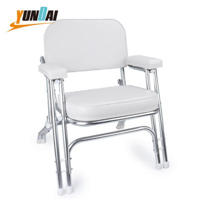 China Plastic Frame Yacht Marine Folding Deck Chair Buy High Impact Rotational Cast Aluminum Deck Chair Boat Accessories With Armrest Fishing Boat Seats for sale