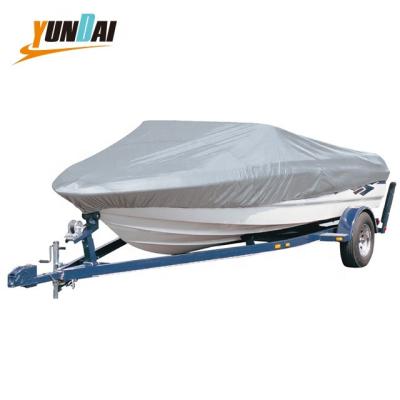 China Including Universal Boat Cover Band YUNDAI 14-16FT Boat 210D Marine Polyester V-Hull Cabin Cover Aft Waterproof Bass Bimini Outdoor Fish Ski for sale