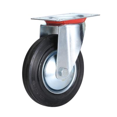 China PIVOT 4inch Load 70KG Wheeled Trolley Industrial Spinning Caster Swivel Caster Rubber Wheel for sale