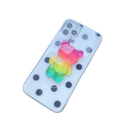 China Universal Adjustable Cute Colorful Epoxy Bear Desktop Stand Gradient Gradient Mobile Phone Bracket Phone Bracket for iPhone for sale