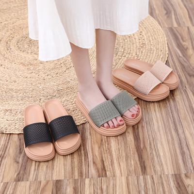 China Cushioning SAYAS Beauty Comfort 2022 Style Roman Slides Slippers Wholesale Fashion Sandbeach Waterproof Women Thick Soles Slippers for sale