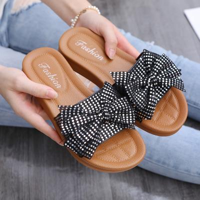 China 2022 New Design Custom Ladies Flat Slippers Wholesale SAYAS Sandals Outdoor Fabric Art Butterfly Women Slipper Logo for sale