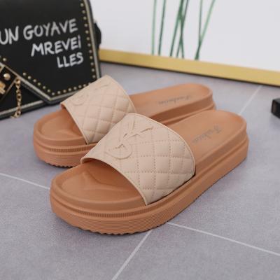 China Cushioning SAYAS 2022 Light Weight anti-slip Women Sandals Soft Thick 3.5cm Heel Sole house slides pure Indoor YS Letters Women slippers for sale