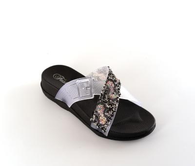 China Massage 2021 Female Slippers And Crystal Sandal Unique Party Beach Sandal Ladies Glitter Outdoor PVC Slides Slippers And Sandals for sale