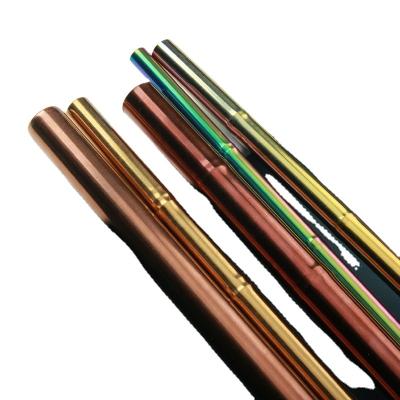 China Sustainable Bamboo Shape Multiple Color Deep Mounted Fancy White 304 Stainlessn Steel Champagne Gold Drinking Straws for sale