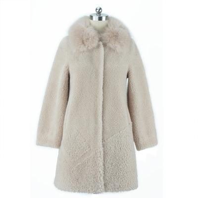 China 2021 New Women Woolen Fur Coat Solid Color Hot Ladies Loose Long Casual Outerwear Letterman Jacket for sale