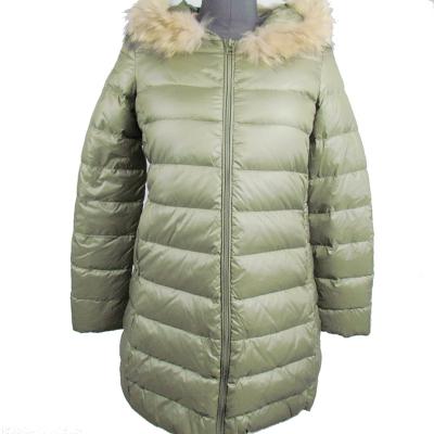 China Waterproof Raincoat Women's Long Down Jacket With Hat And Warm Cotton-padded Winter Jacket for sale