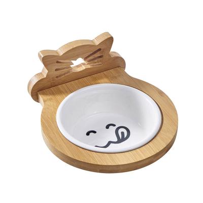 China Sustainable Multifunction Dog Bowls Pet Supplies Products Feeders Ceramic Cat Bowl Pet Feeder for Cage for sale